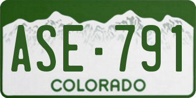 CO license plate ASE791