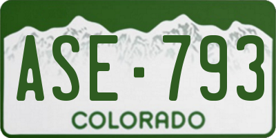 CO license plate ASE793