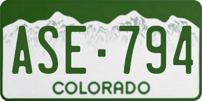 CO license plate ASE794