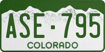 CO license plate ASE795