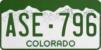 CO license plate ASE796