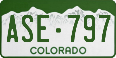 CO license plate ASE797