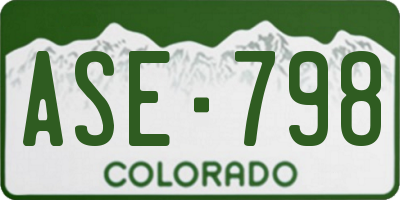 CO license plate ASE798