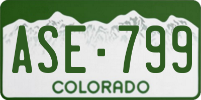 CO license plate ASE799