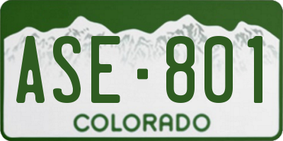 CO license plate ASE801
