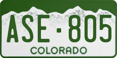 CO license plate ASE805