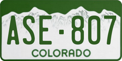 CO license plate ASE807