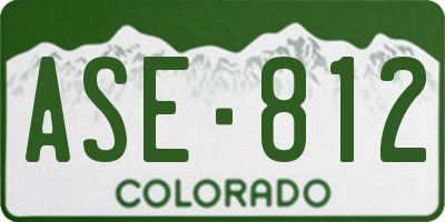 CO license plate ASE812