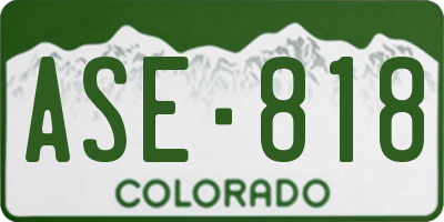 CO license plate ASE818