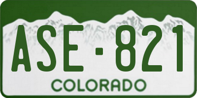 CO license plate ASE821