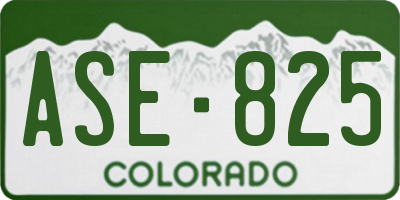 CO license plate ASE825