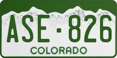 CO license plate ASE826