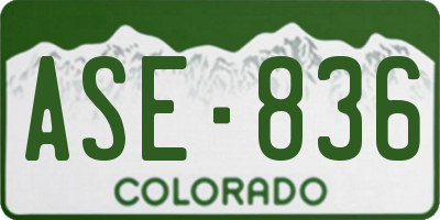 CO license plate ASE836