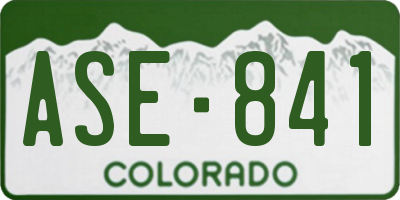 CO license plate ASE841