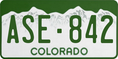 CO license plate ASE842