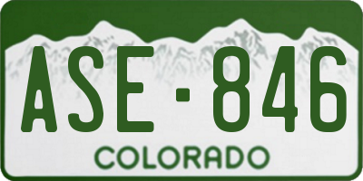 CO license plate ASE846