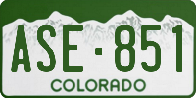 CO license plate ASE851