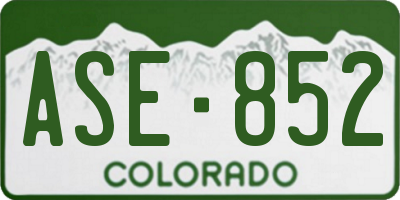 CO license plate ASE852