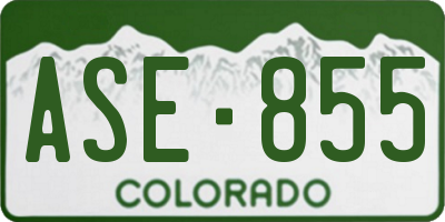 CO license plate ASE855