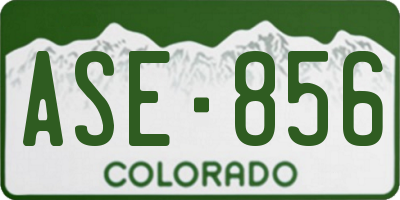 CO license plate ASE856