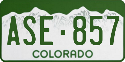 CO license plate ASE857