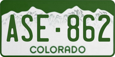 CO license plate ASE862