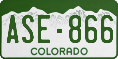 CO license plate ASE866