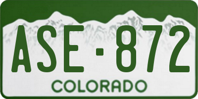 CO license plate ASE872