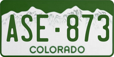 CO license plate ASE873