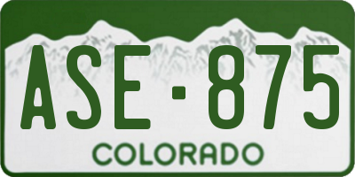 CO license plate ASE875