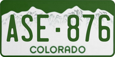 CO license plate ASE876