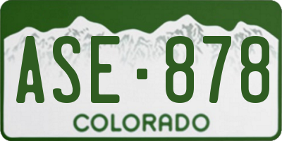 CO license plate ASE878