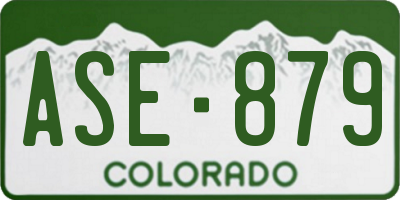 CO license plate ASE879