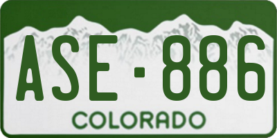 CO license plate ASE886