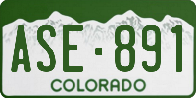 CO license plate ASE891