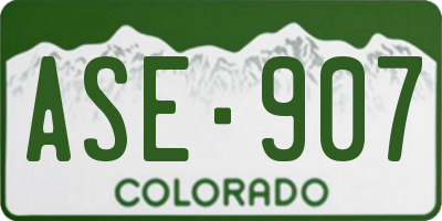 CO license plate ASE907