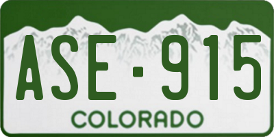 CO license plate ASE915