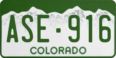 CO license plate ASE916