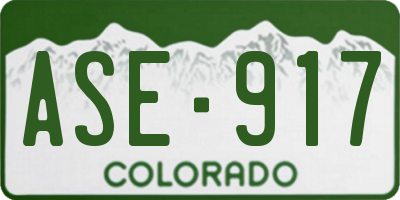 CO license plate ASE917