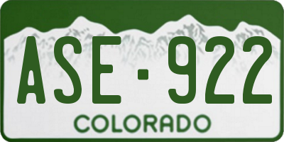 CO license plate ASE922