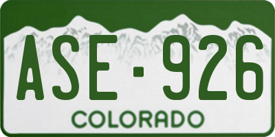 CO license plate ASE926