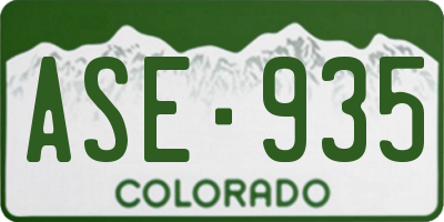 CO license plate ASE935