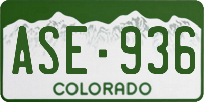 CO license plate ASE936