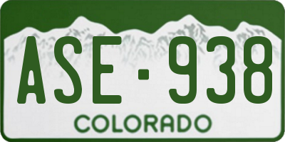 CO license plate ASE938