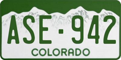 CO license plate ASE942