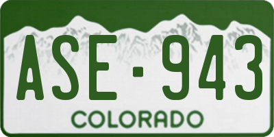 CO license plate ASE943