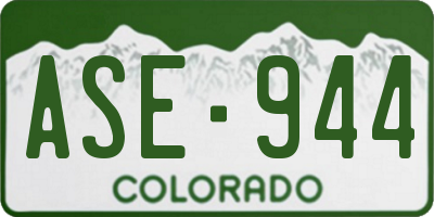 CO license plate ASE944