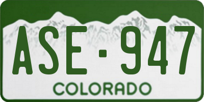 CO license plate ASE947