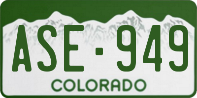 CO license plate ASE949