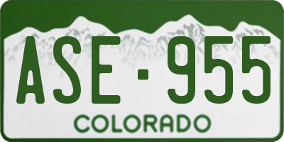 CO license plate ASE955